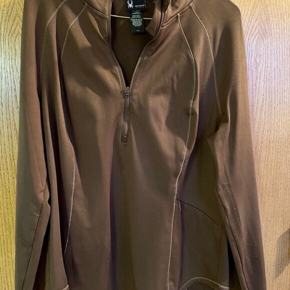 Spyder Active brown 1/4 zip athletic Women’s size XL top - Picture 2 of 8